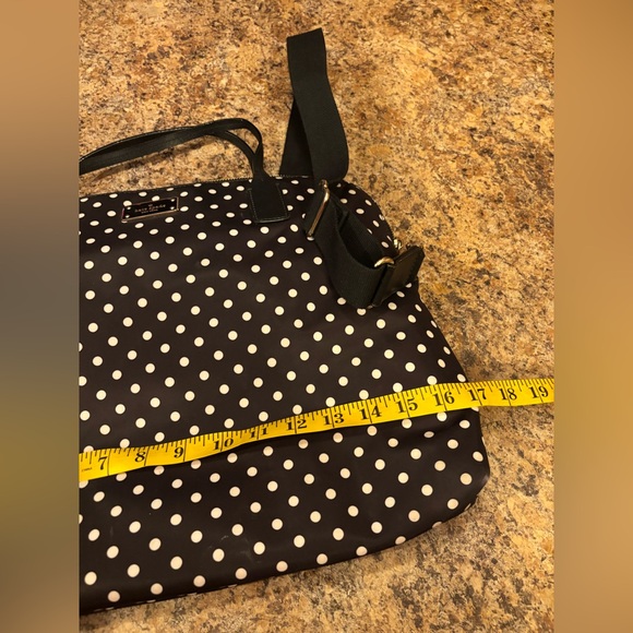 Kate Spade Laptop Bag Black White Adjustable Strap Daveney Wilson Rd Musical Dot - Picture 7 of 8